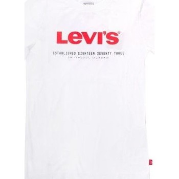 Kleidung Kinder T-Shirts & Poloshirts Levi's 91E054 GRAPHIC TEE-001 WHITE Weiss
