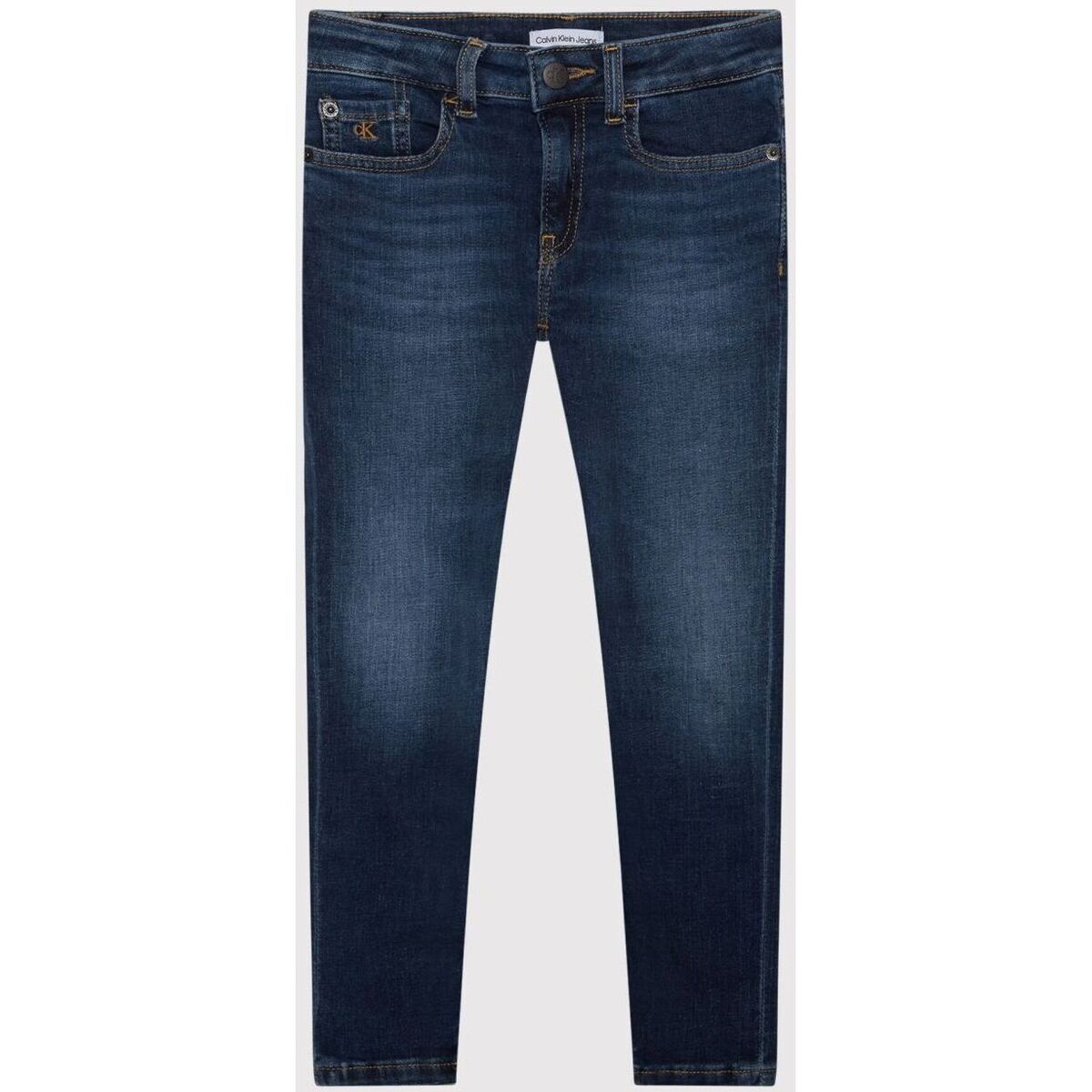 Kleidung Jungen Jeans Calvin Klein Jeans IB0IB01073 SKINNY-ESSENTIAL DARK BLUE Blau