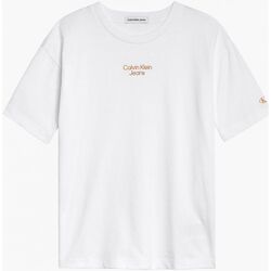 Kleidung Kinder T-Shirts & Poloshirts Calvin Klein Jeans IB0IB01218 RELAXED TEE-YAF Weiss