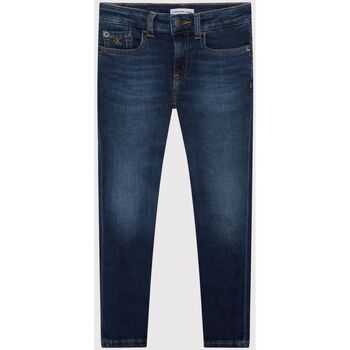 Kleidung Jungen Jeans Calvin Klein Jeans IB0IB01073 SKINNY-ESSENTIAL DARK BLUE Blau