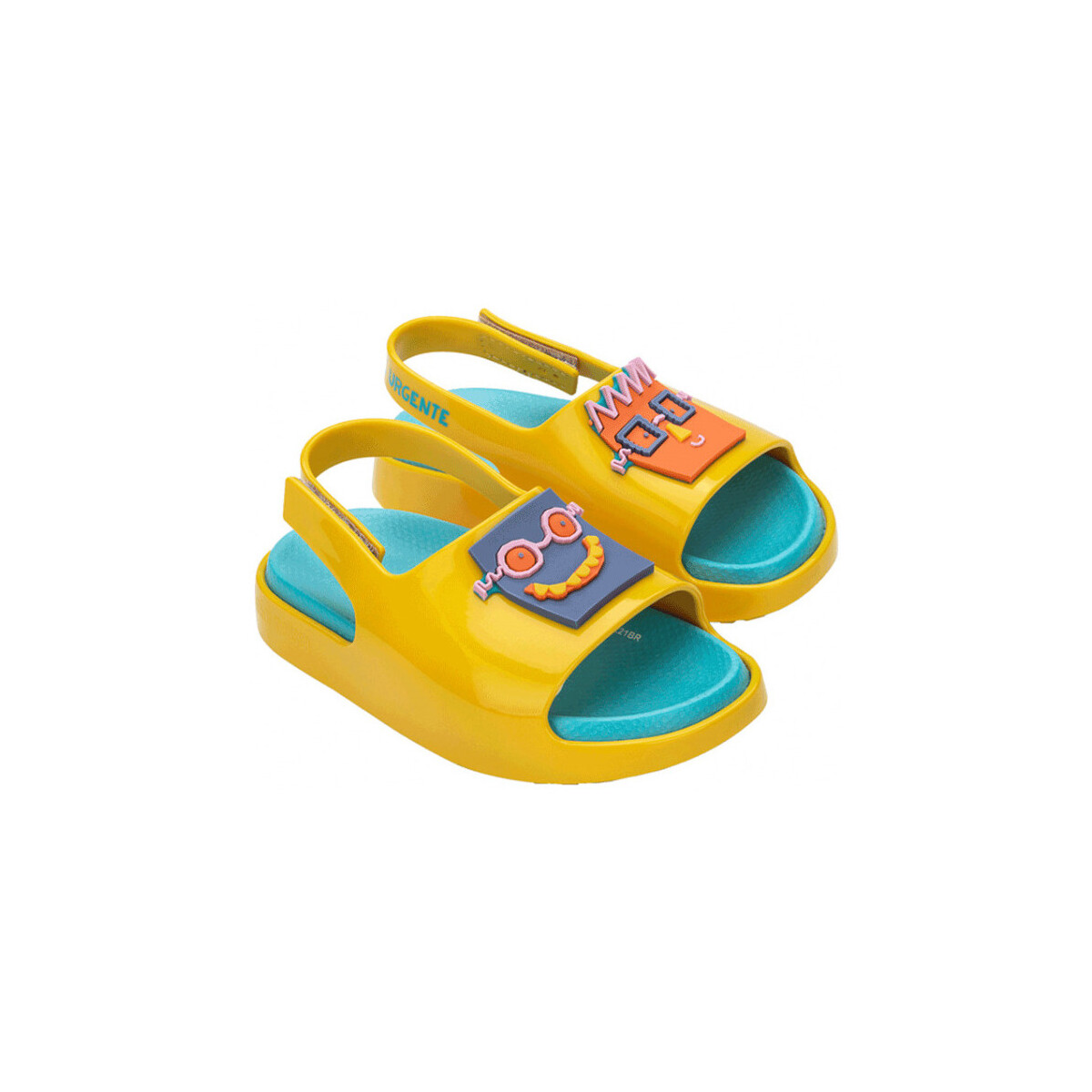 Schuhe Kinder Sandalen / Sandaletten Melissa MINI  Cloud Slide + Fábula B - Yellow Blue Gelb