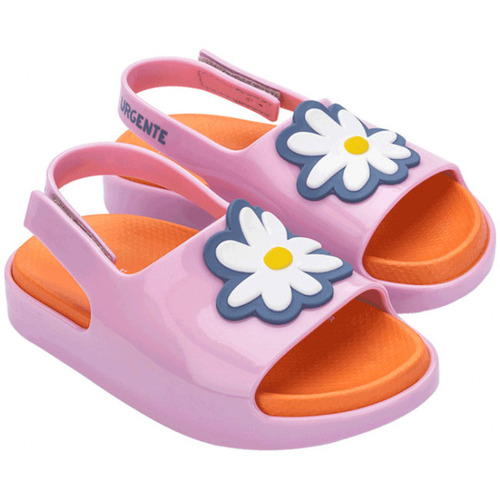 Schuhe Kinder Sandalen / Sandaletten Melissa MINI  Cloud Slide + Fábula B - Pink Orange Rosa