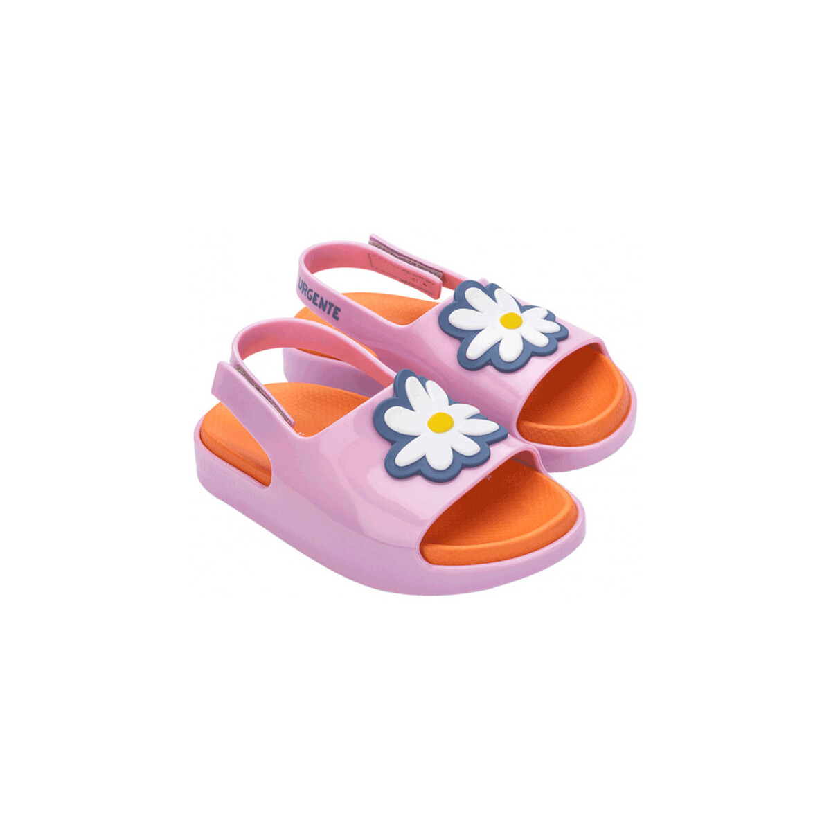 Schuhe Kinder Sandalen / Sandaletten Melissa MINI  Cloud Slide + Fábula B - Pink Orange Rosa