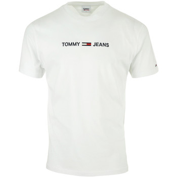 Kleidung Herren T-Shirts Tommy Hilfiger Straight Logo Tee Weiss