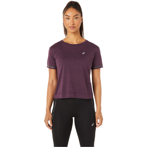 Kleidung Damen T-Shirts Asics Race Crop Top Violett