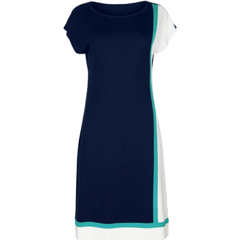 Kleidung Damen Kleider Lisca Sommerkleid mit kurzen Ärmeln Saint Tropez Blau