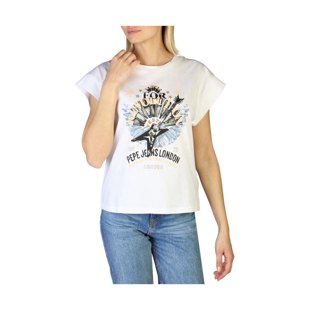 Kleidung Damen T-Shirts Pepe jeans - caroline_pl505158 Weiss