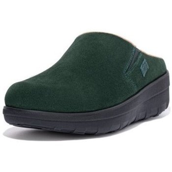 Schuhe Damen Pantoffel FitFlop LOAFF SUEDE CLOGS RACING GREEN Blau