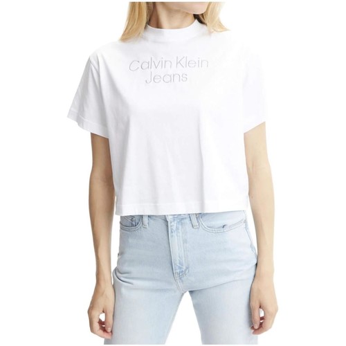 Kleidung Damen T-Shirts Calvin Klein Jeans  Weiss