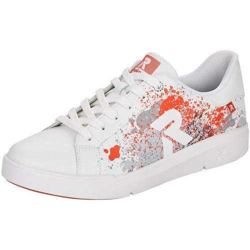 Schuhe Damen Sneaker Rieker 41901-81 -orange 41901-81 white-orange Weiss