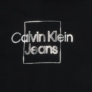 Calvin Klein Jeans METALLIC BOX LOGO RELAXED HOODIE Schwarz