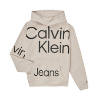 Kleidung Jungen Sweatshirts Calvin Klein Jeans BOLD INSTITUTIONAL LOGO HOODIE Weiss