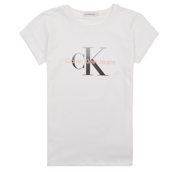 Kleidung Mädchen T-Shirts Calvin Klein Jeans GRADIENT MONOGRAM T-SHIRT Weiss