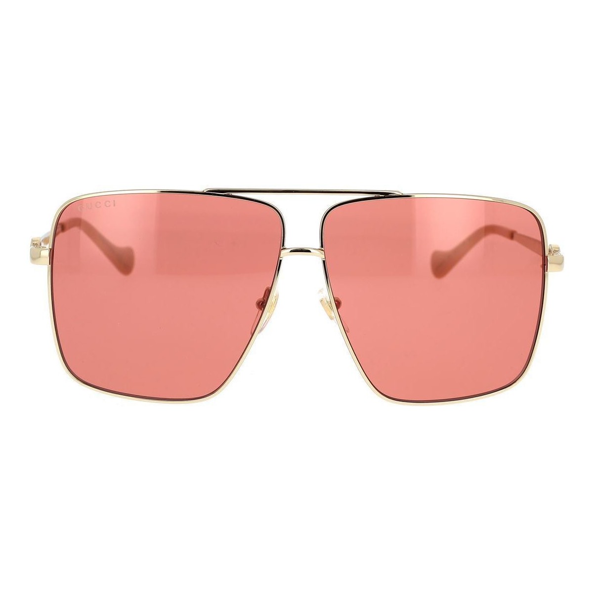 Uhren & Schmuck Damen Sonnenbrillen Gucci -Sonnenbrille mit Kette GG1087S 003 Gold