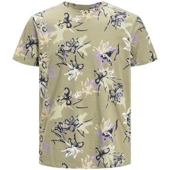 Kleidung Jungen T-Shirts & Poloshirts Jack & Jones 12206243 FLOWERPOWER-OIL GREEN Grün