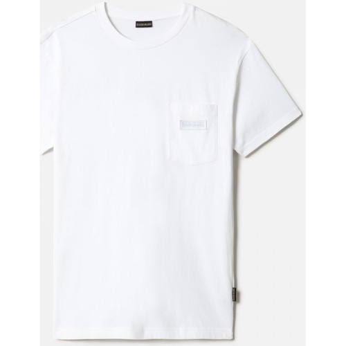 Kleidung Herren T-Shirts & Poloshirts Napapijri S-MORGEX NP0A4GBP0021-BRIGHT WHITE Weiss