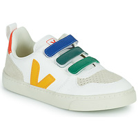 Schuhe Kinder Sneaker Low Veja SMALL V-10 Weiss / Blau / Gelb / Grün