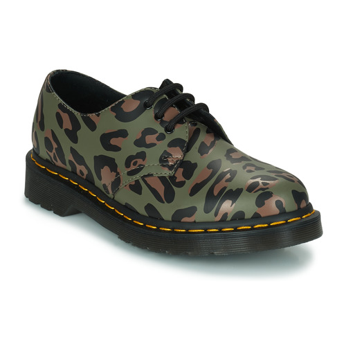 Schuhe Damen Boots Dr. Martens 1461 Smooth Distorted Leopard Kaki