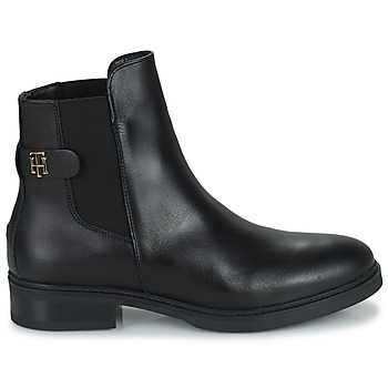 Tommy Hilfiger Coin Leather Flat Boot Schwarz