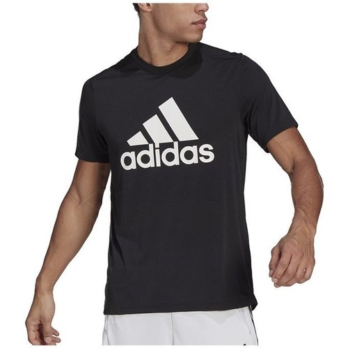 Kleidung Herren T-Shirts adidas Originals Aeroready Designed 2 Move Feelready Sport Logo Tee Schwarz