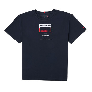 Kleidung Jungen T-Shirts Tommy Hilfiger KB0KB07598-DW5 Marine