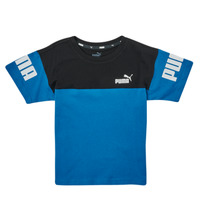 Kleidung Jungen T-Shirts Puma PUMPA POWER COLORBLOCK TEE Blau / Schwarz