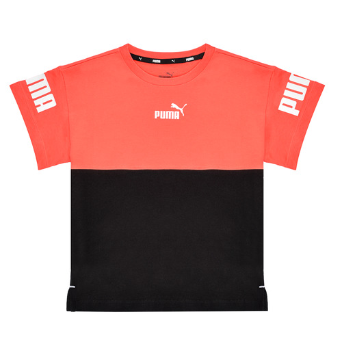 Spartoo.de Kleidung Kind € Puma - | PUMA - T-Shirts ! / Schwarz Orange 13,79 Versand TEE POWER Kostenloser COLORBLOCK