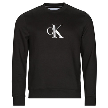 Kleidung Herren Sweatshirts Calvin Klein Jeans CK INSTITUTIONAL CREW NECK Schwarz