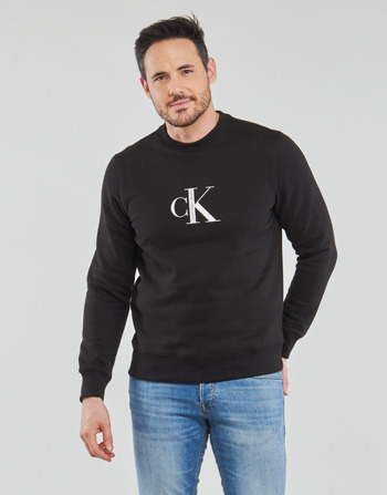 Kleidung Herren Sweatshirts Calvin Klein Jeans CK INSTITUTIONAL CREW NECK Schwarz