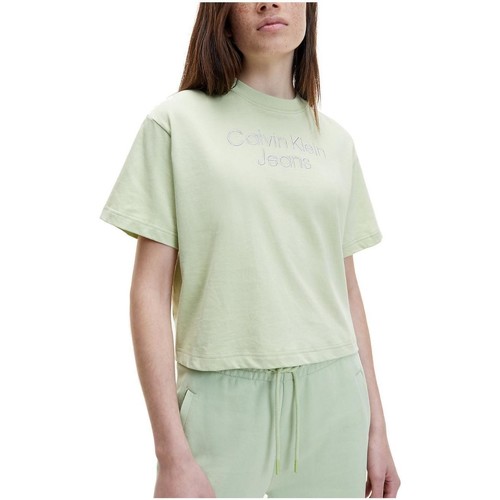 Kleidung Damen T-Shirts Calvin Klein Jeans  Grün