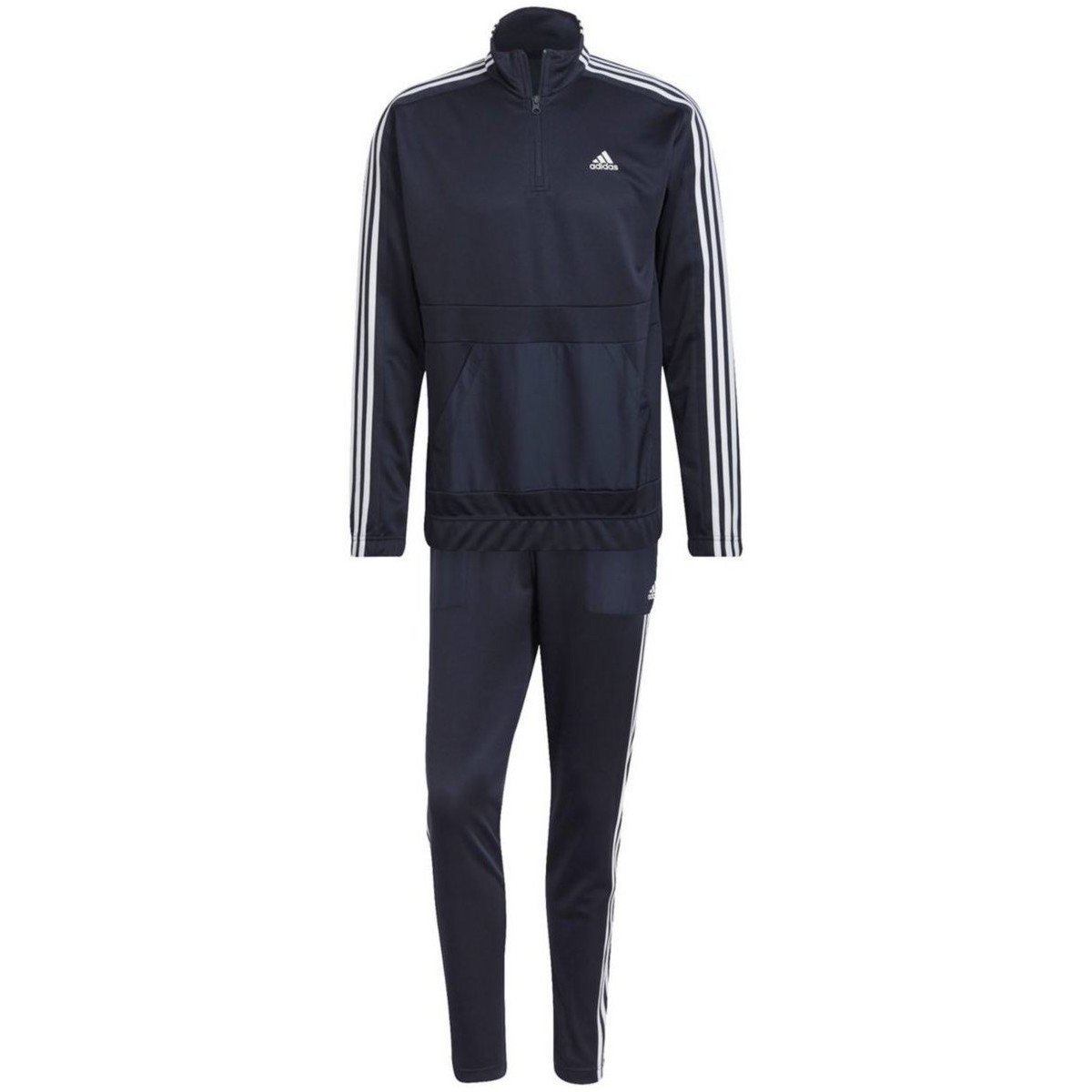 Kleidung Herren Jogginganzüge Adidas Sportswear Sport MTS Tricot 1/4z,LEGINK black-silver 1090765-000 Blau