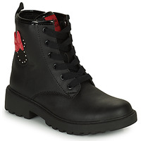 Schuhe Mädchen Boots Geox J CASEY GIRL C Schwarz / Rot