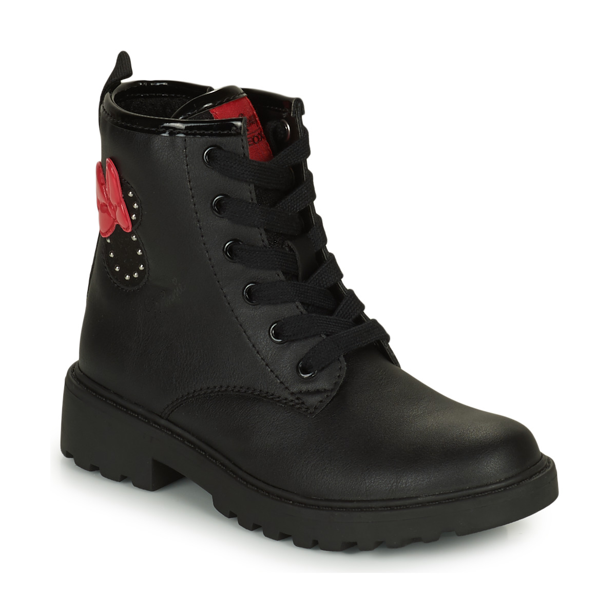 Schuhe Mädchen Boots Geox J CASEY GIRL C Schwarz / Rot