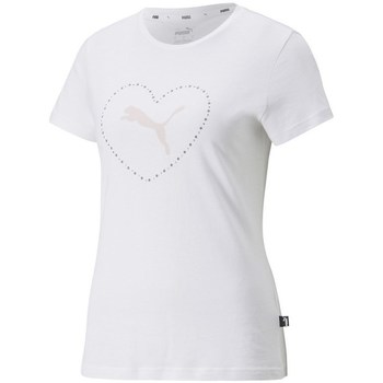 Kleidung Damen T-Shirts Puma Valentine S Day Graphic Weiss
