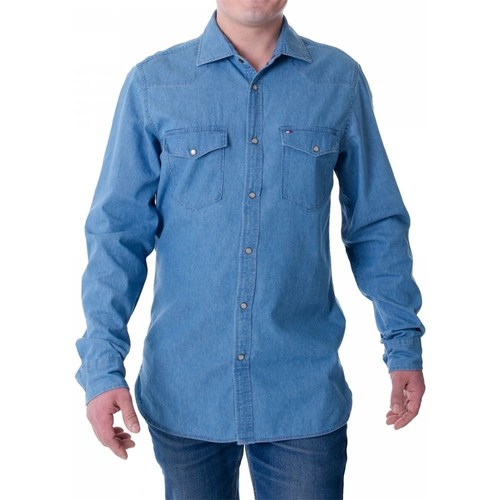 Kleidung Herren Langärmelige Hemden Tommy Hilfiger MW0MWII870IAO Blau