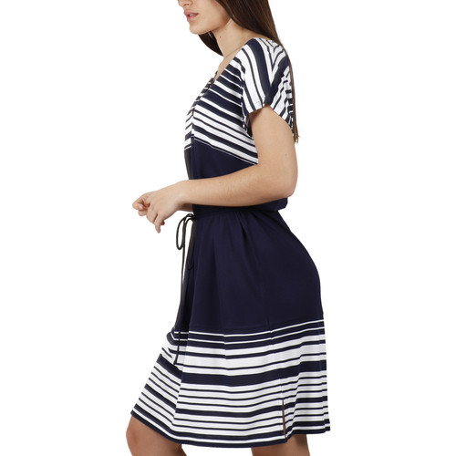 Admas Sommerkleid mit kurzen Ärmeln Rayas Dots Blau