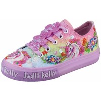 Schuhe Mädchen Sneaker Low Lelli Kelly Schnuerschuhe Fantasia Lilla LK ED1003-BM02 Unicorn Low lila