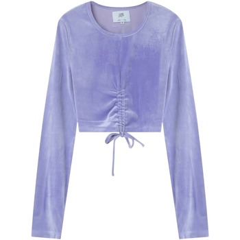 Kleidung Damen Langarmshirts Sixth June T-shirt crop top femme  Cordon Details Violett