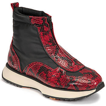 Schuhe Damen Boots Art TURIN Rot / Schwarz