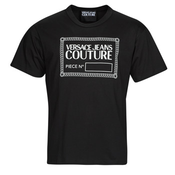 Kleidung Herren T-Shirts Versace Jeans Couture 73GAHT11-899 Schwarz / Weiss