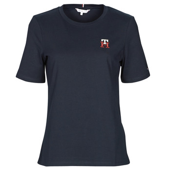 Kleidung Damen T-Shirts Tommy Hilfiger REG MONOGRAM EMB C-NK SS Marine