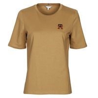 Kleidung Damen T-Shirts Tommy Hilfiger REG MONOGRAM EMB C-NK SS Camel