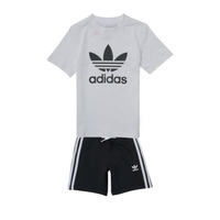 Kleidung Kinder Kleider & Outfits adidas Originals SHORT TEE SET Schwarz / Weiss