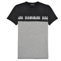 Kleidung Jungen T-Shirts Napapijri S-STAVKI Schwarz / Grau