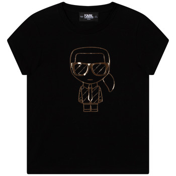 Kleidung Mädchen T-Shirts Karl Lagerfeld Z15386-09B Schwarz