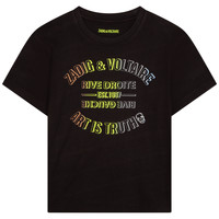 Kleidung Jungen T-Shirts Zadig & Voltaire X25332-09B Schwarz