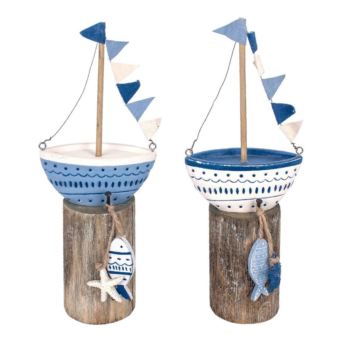 Home Statuetten und Figuren Signes Grimalt Boot Mit Basis 2 Einheiten Blau