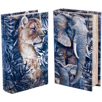 Home Körbe / Kisten / Regalkörbe Signes Grimalt Buchbuch Tiger Und Elefant 2 Einheiten Blau
