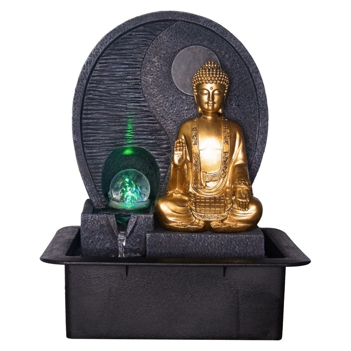 Home Statuetten und Figuren Signes Grimalt Buddha-Brunnen Mit Licht Gold