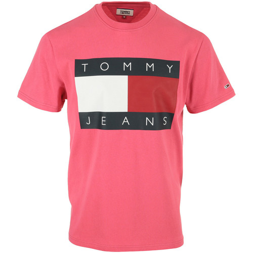 Tommy Hilfiger Tommy Flag Tee Rosa - Kleidung T-Shirts Herren 44,99
